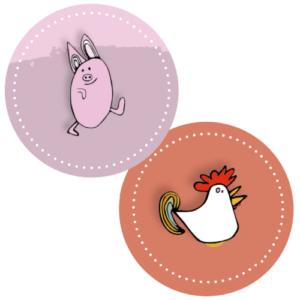 Schwein Waldemar & Franz von Hahn